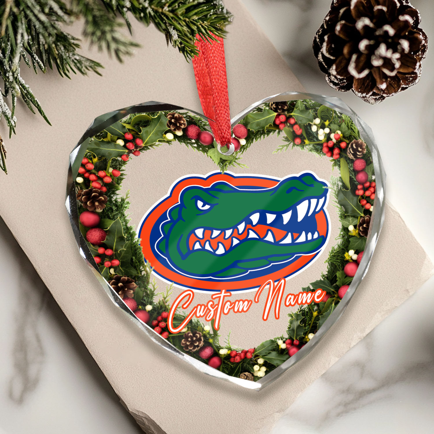 Sportswearmerch Florida Gators NCAA x Christmas Glass Ornament Gift For Fans