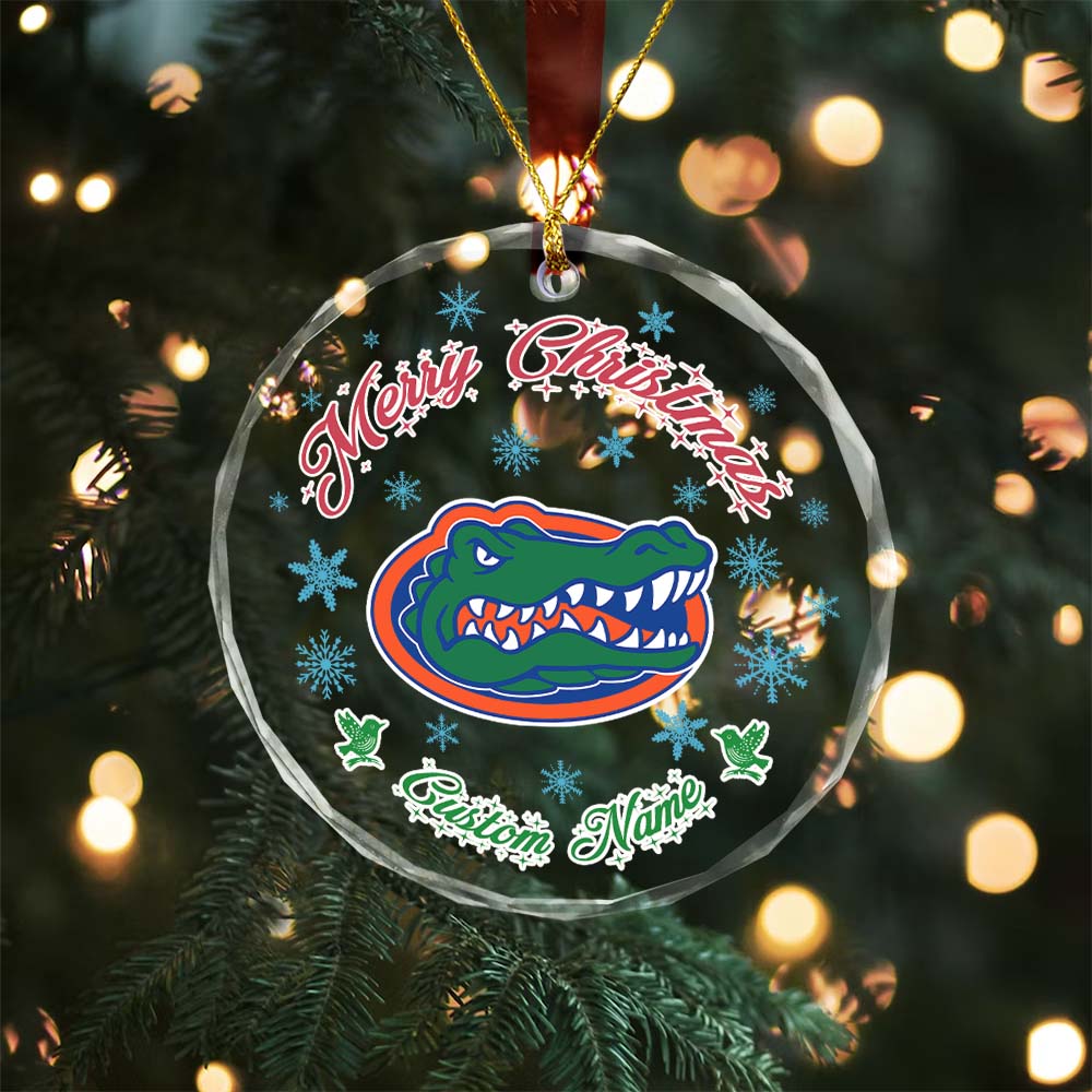 Sportswearmerch Florida Gators NCAA x Christmas Glass Ornament Gift For Fans