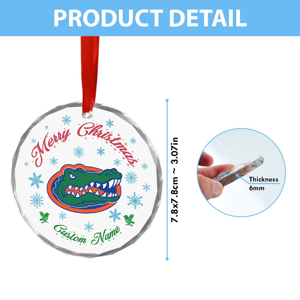 Sportswearmerch Florida Gators NCAA x Christmas Glass Ornament Gift For Fans