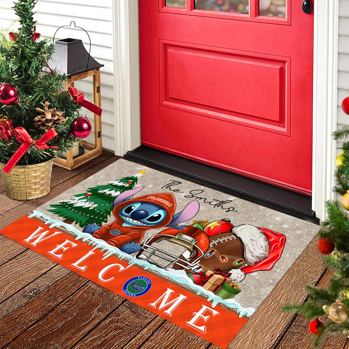 Sportswearmerch Florida Gators NCAA x Cute Stitch Christmas Doormat For Fan