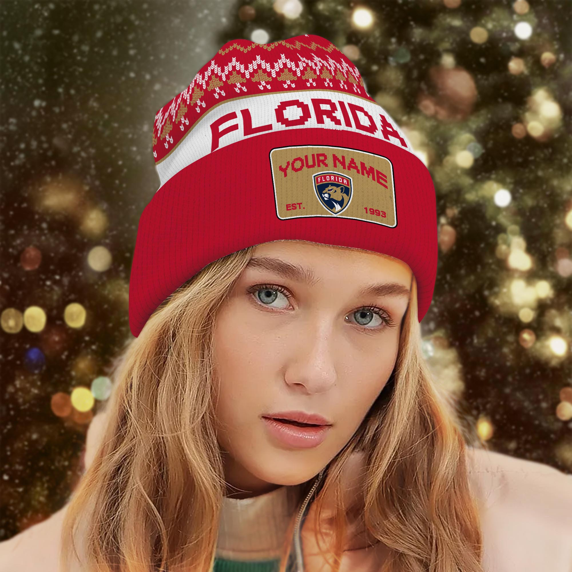 Sportswearmerch Florida Panthers NHL Christmas Beanie Hat For Fan