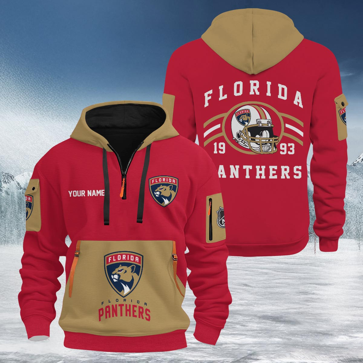 Sportswearmerch Florida Panthers NHL Half Zip Hoodie Personalized For Fan