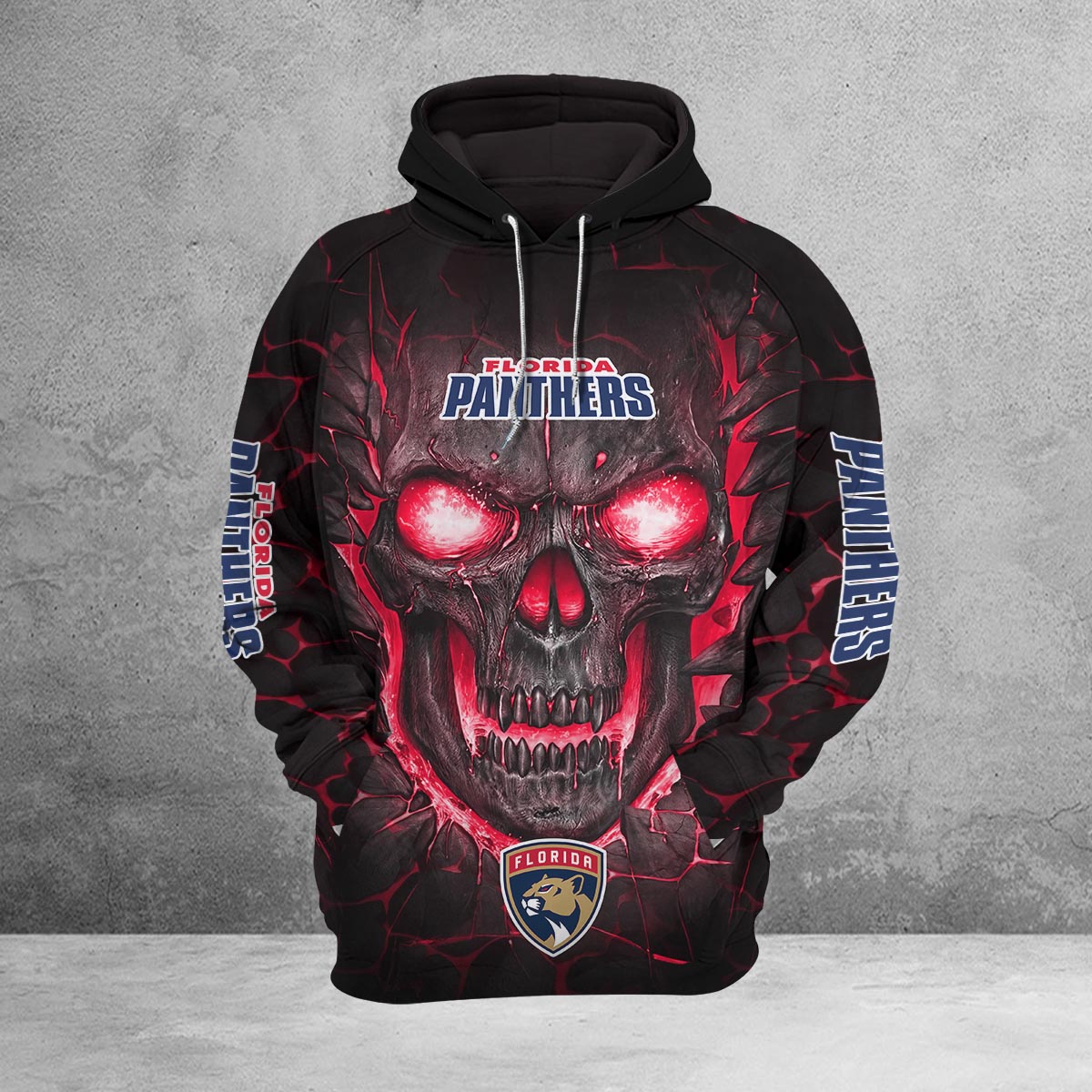 Sportswearmerch Florida Panthers NHL Lava Skull Hoodie For Fan