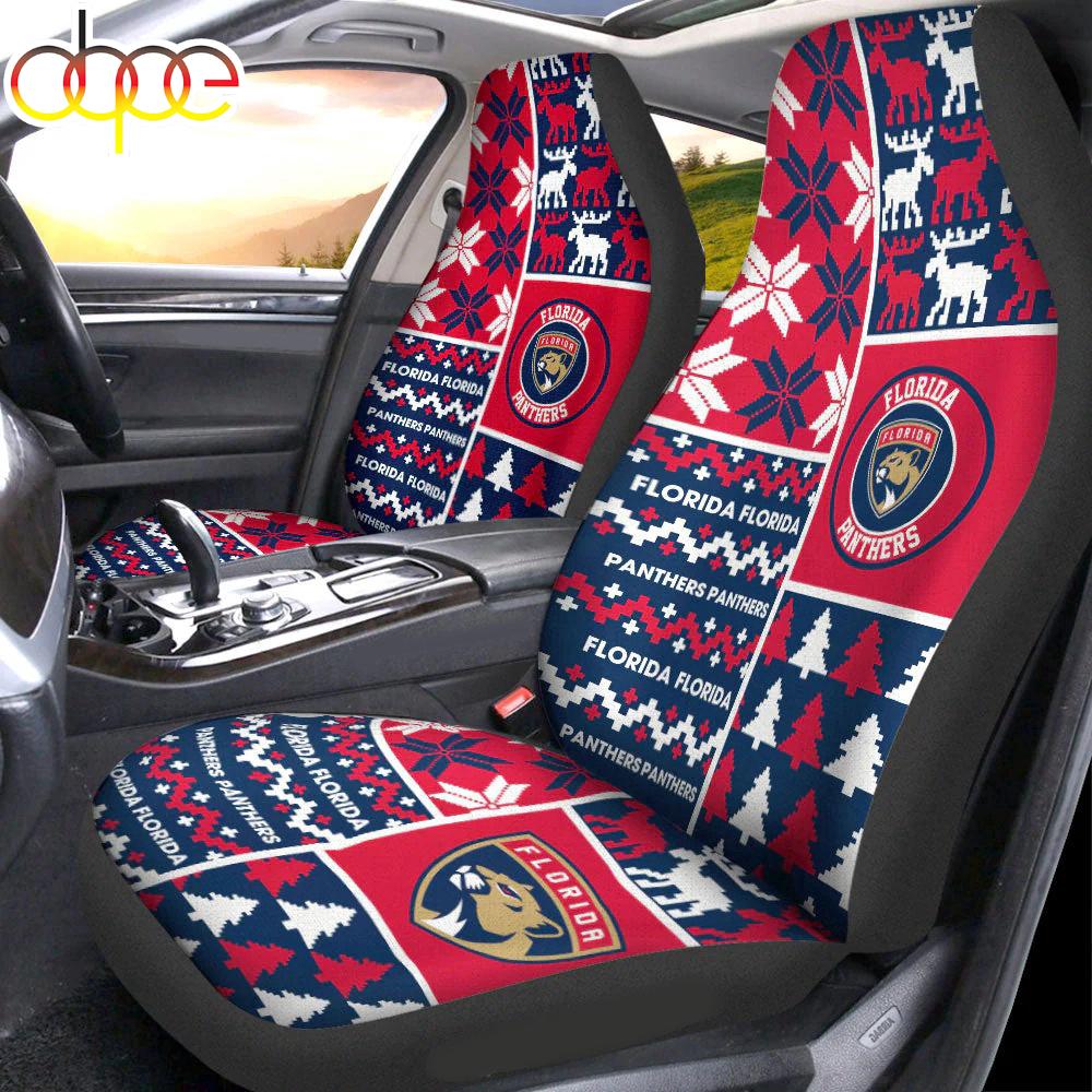 Sportswearmerch Florida Panthers NHL Ugly Christmas Car Seat Covers For Fan