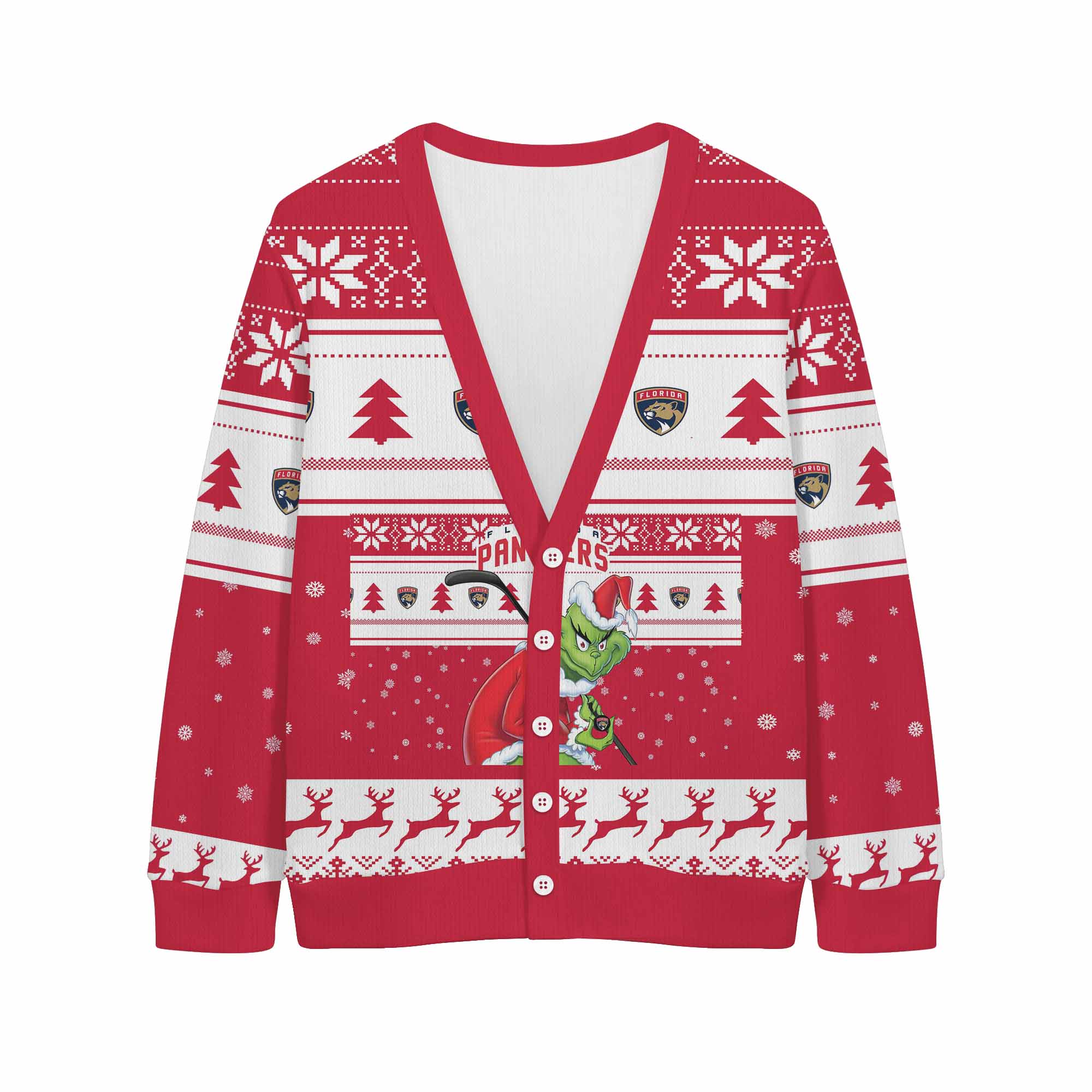 Sportswearmerch Florida Panthers NHL x Grinch Christmas Cardigan For Fan