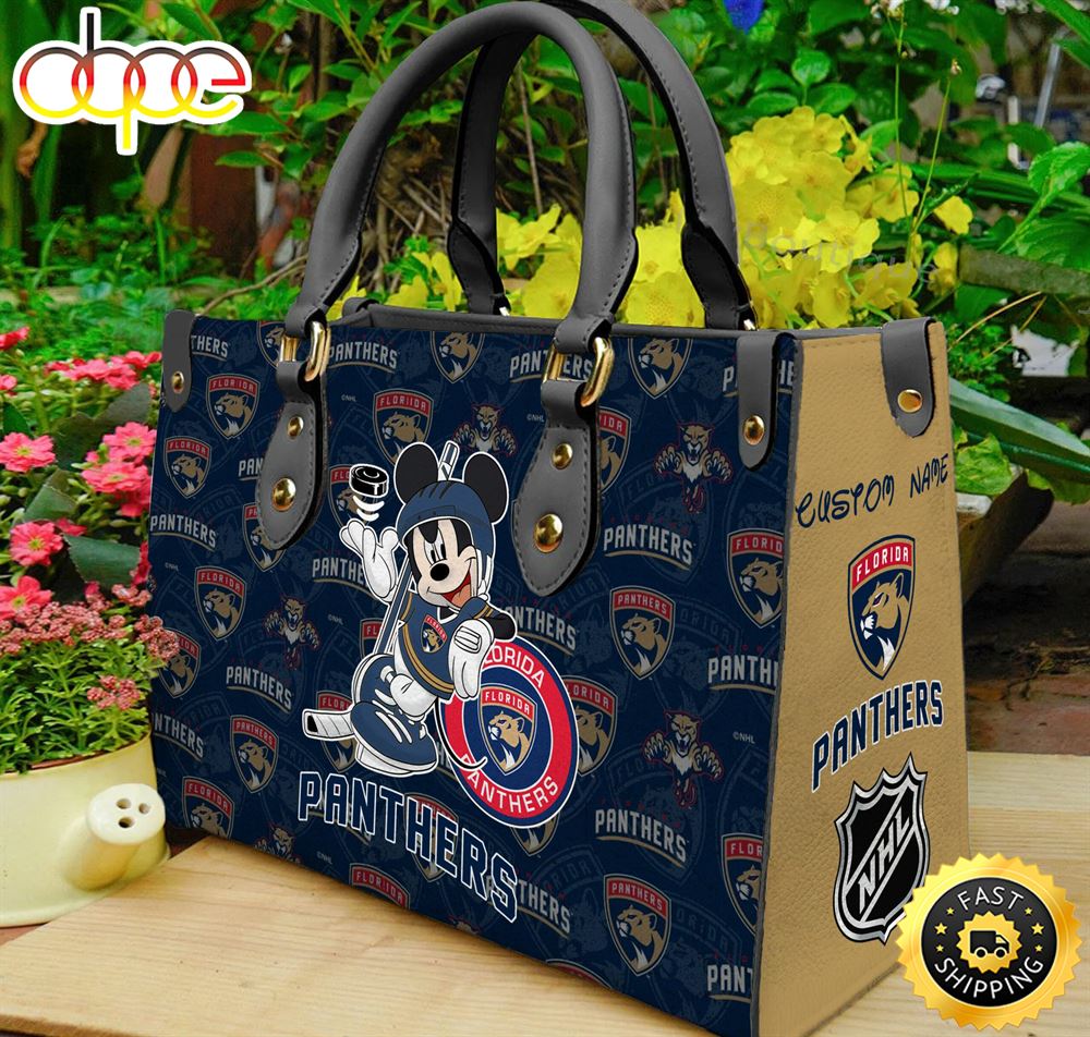 Sportswearmerch Florida Panthers NHL x Mickey Women Leather Hand Bag For Fan