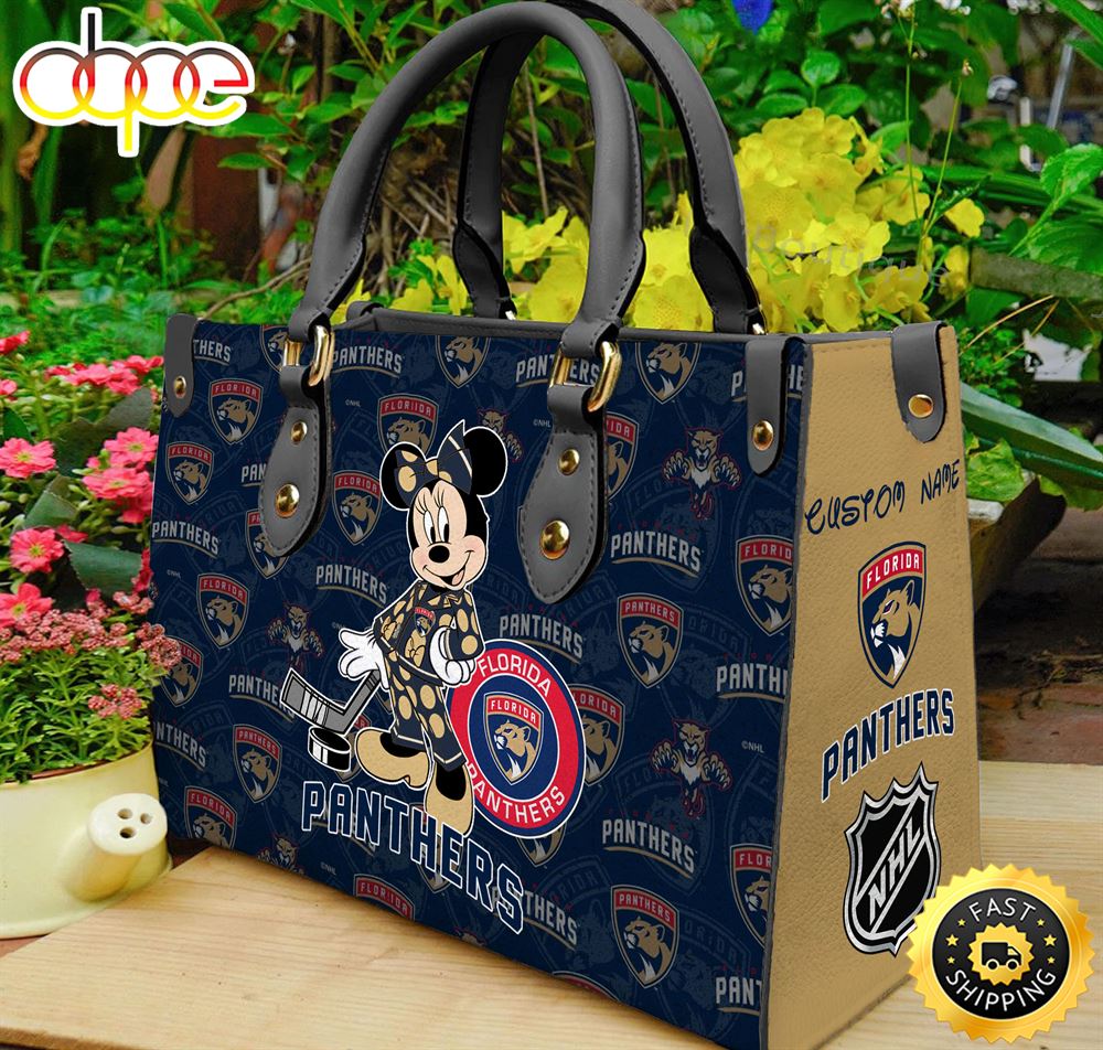Sportswearmerch Florida Panthers NHL x Minnie Women Leather Hand Bag For Fan