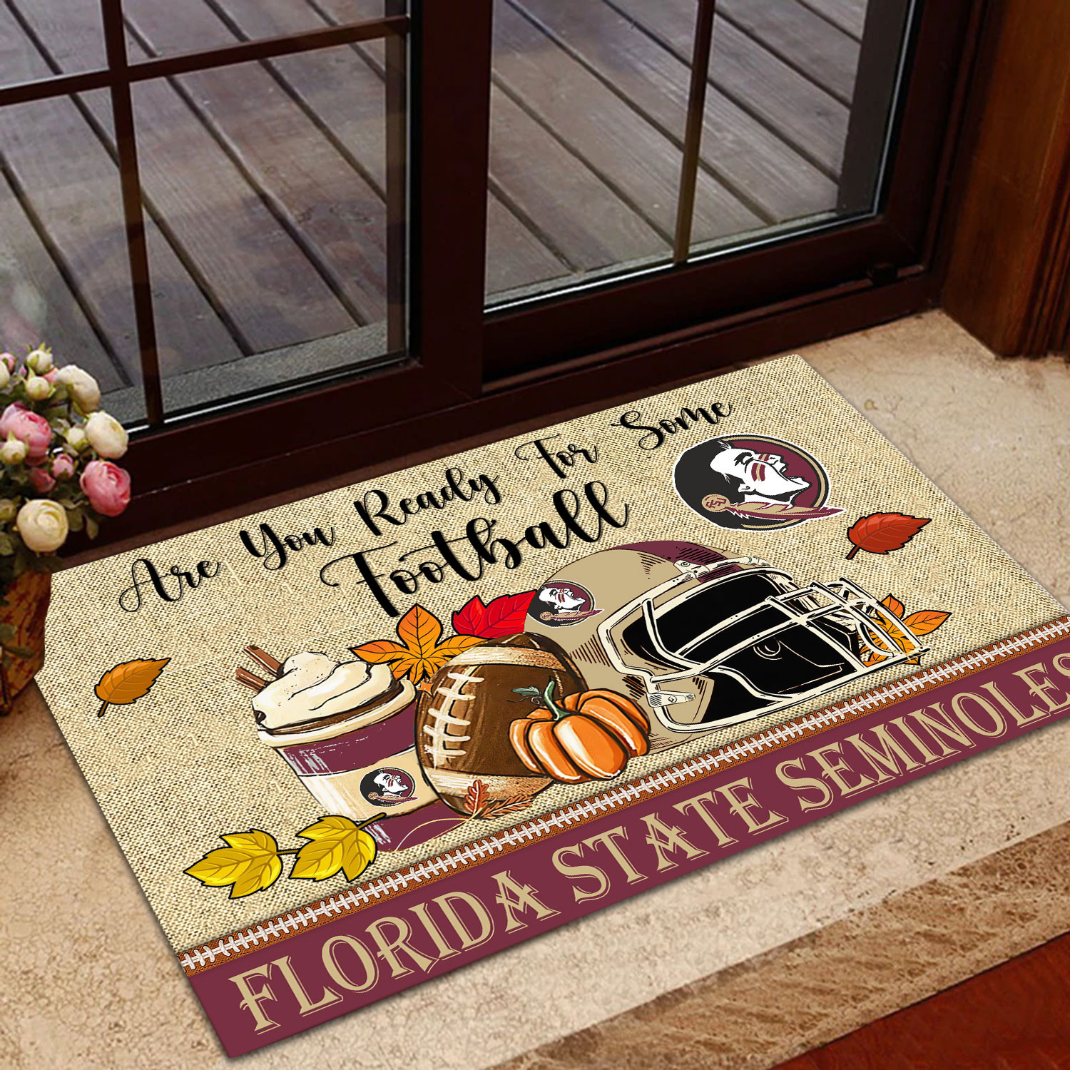 Sportswearmerch Florida State Seminoles NCAA Fall Football Custom Doormat For Fan