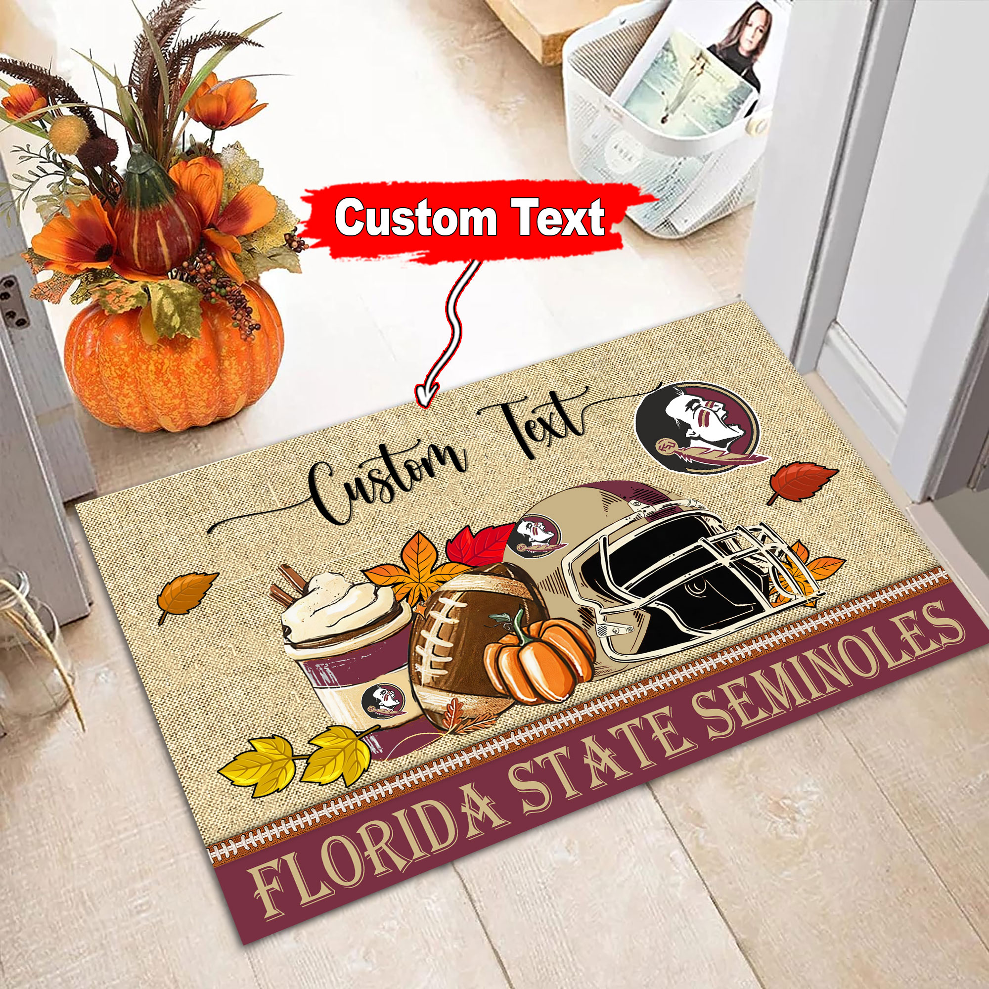 Sportswearmerch Florida State Seminoles NCAA Fall Football Custom Doormat For Fan