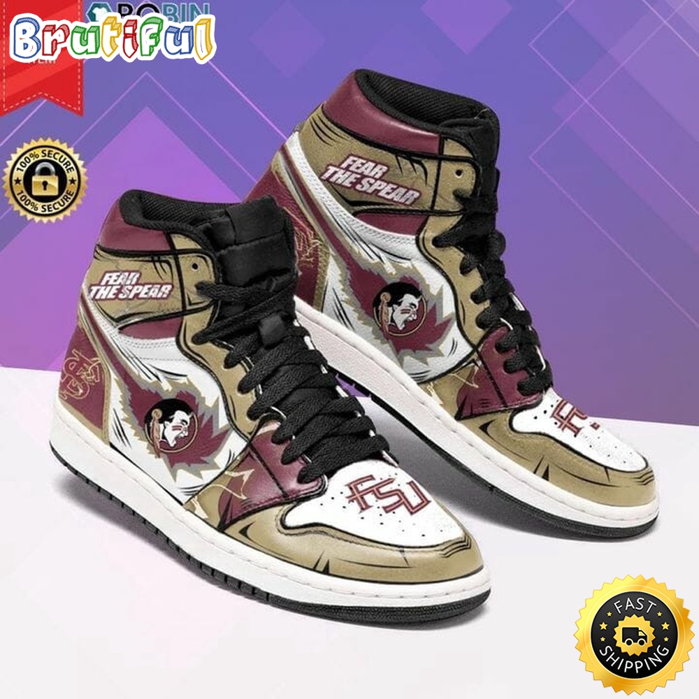 Sportswearmerch Florida State Seminoles NCAA Garnet AJ1 High Sneakers Shoes For Men And Women