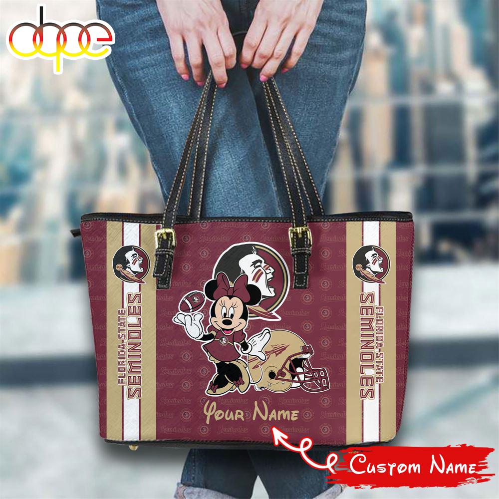 Sportswearmerch Florida State Seminoles NCAA Minnie Women Leather Tote Bag For Fan