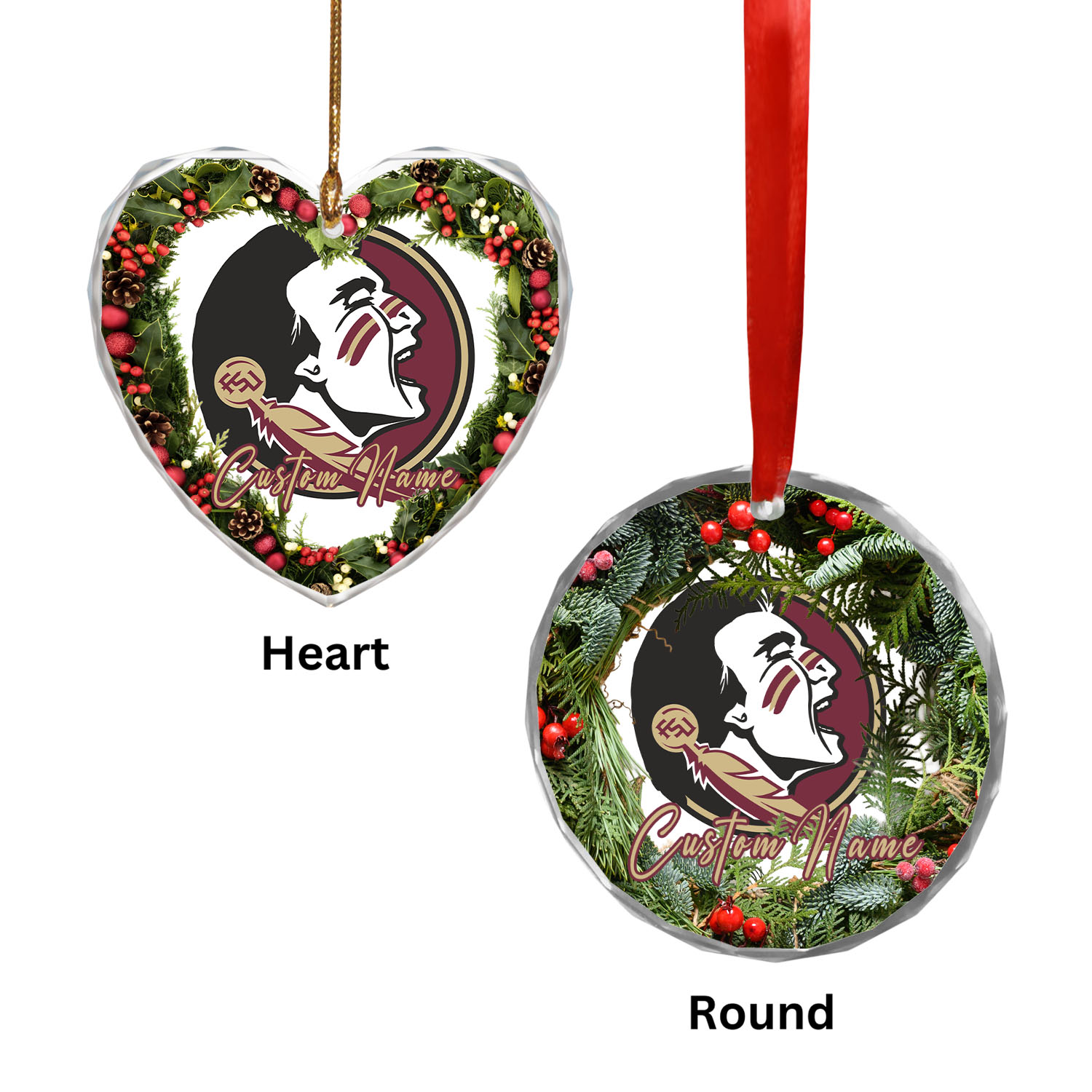 Sportswearmerch Florida State Seminoles NCAA x Christmas Glass Ornament Gift For Fans