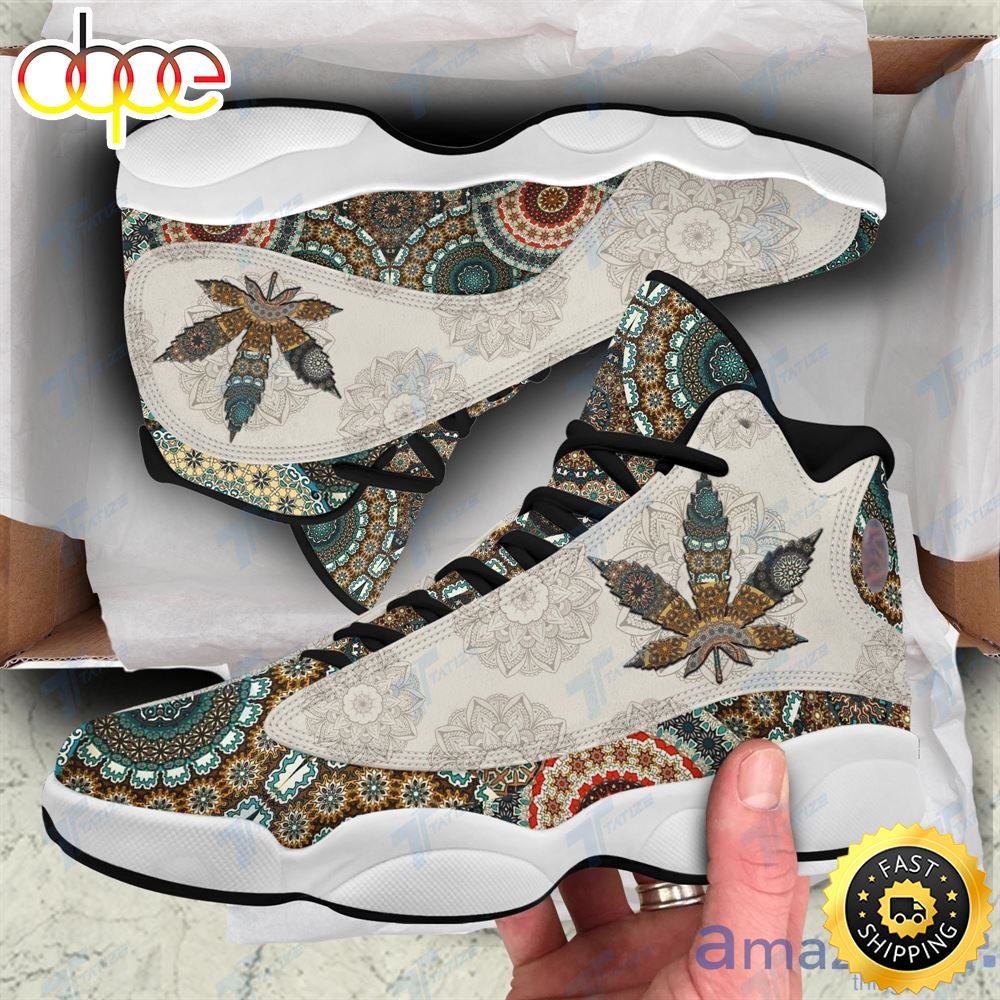 Sportswearmerch Flower Mandala Cannabis AJ13 Sneakers Shoes For Men And Women