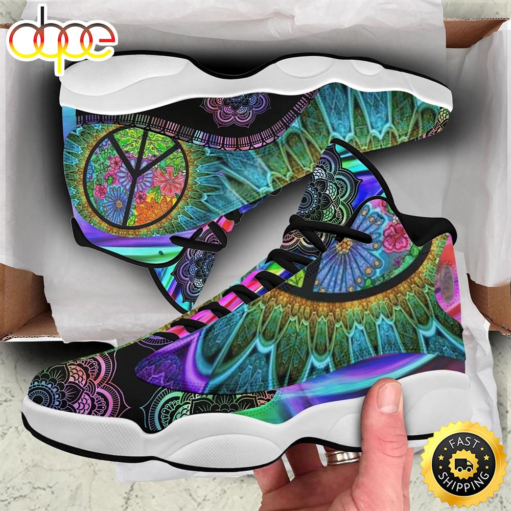 Sportswearmerch Flower Mandala Hippie AJ13 Sneakers Shoes For Men And Women
