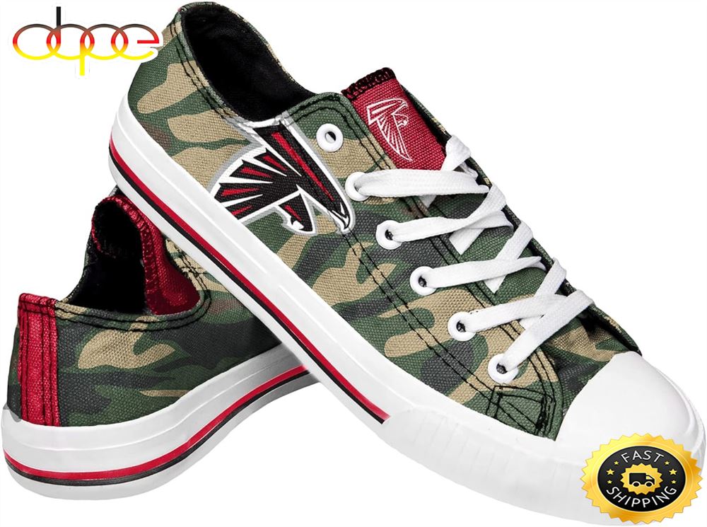 Sportswearmerch FOCO Atlanta Falcons NFL Womens Camo Low Top Canvas Sneakers Shoes For Men And Women