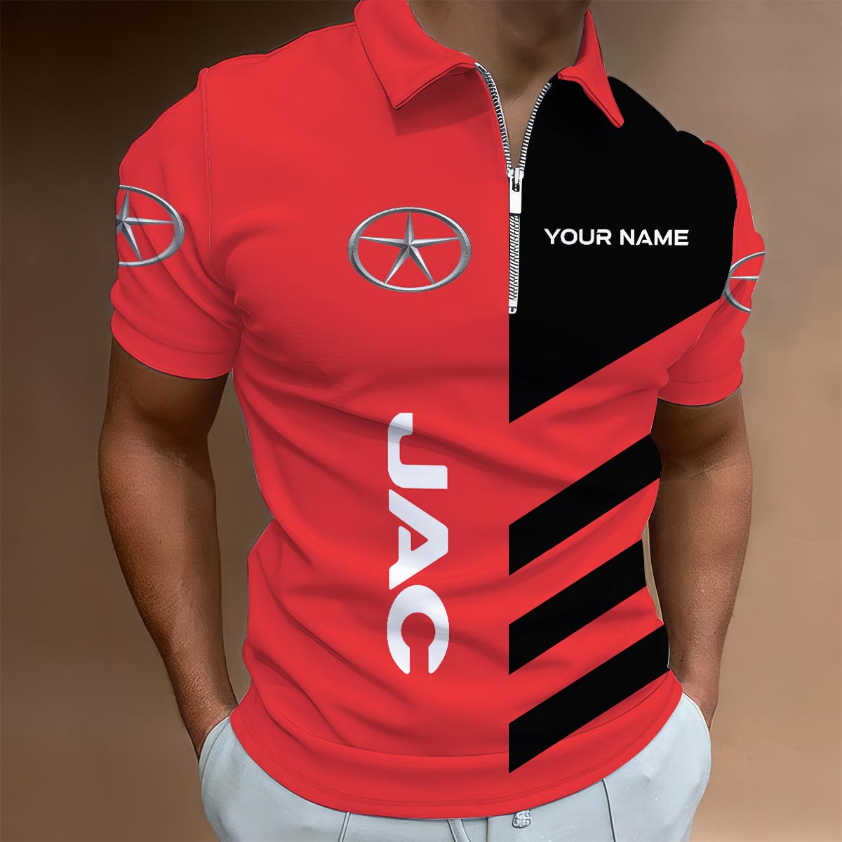 Sportswearmerch Foton Truck Lapel Zip Polo Shirt For Fan