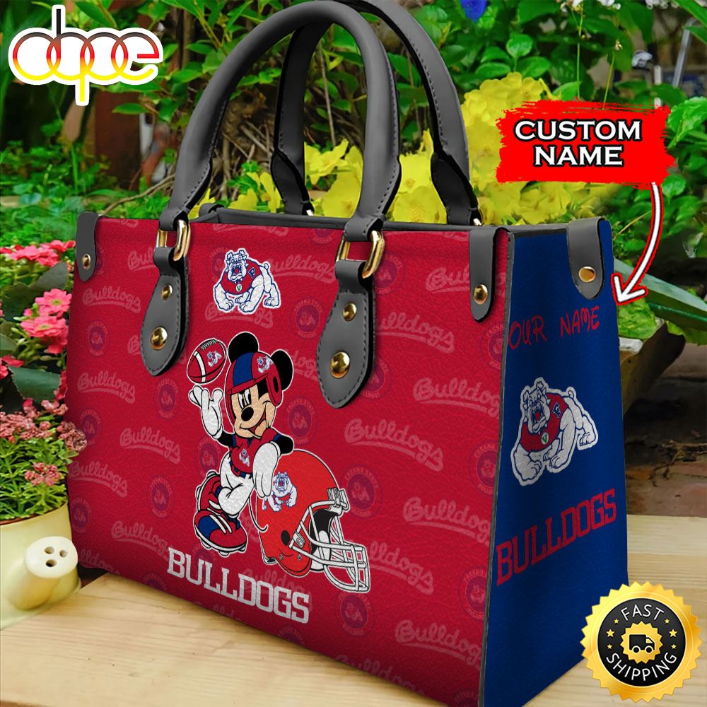 Sportswearmerch Fresno State Bulldogs NCAA Mickey Leather Bag For Fan