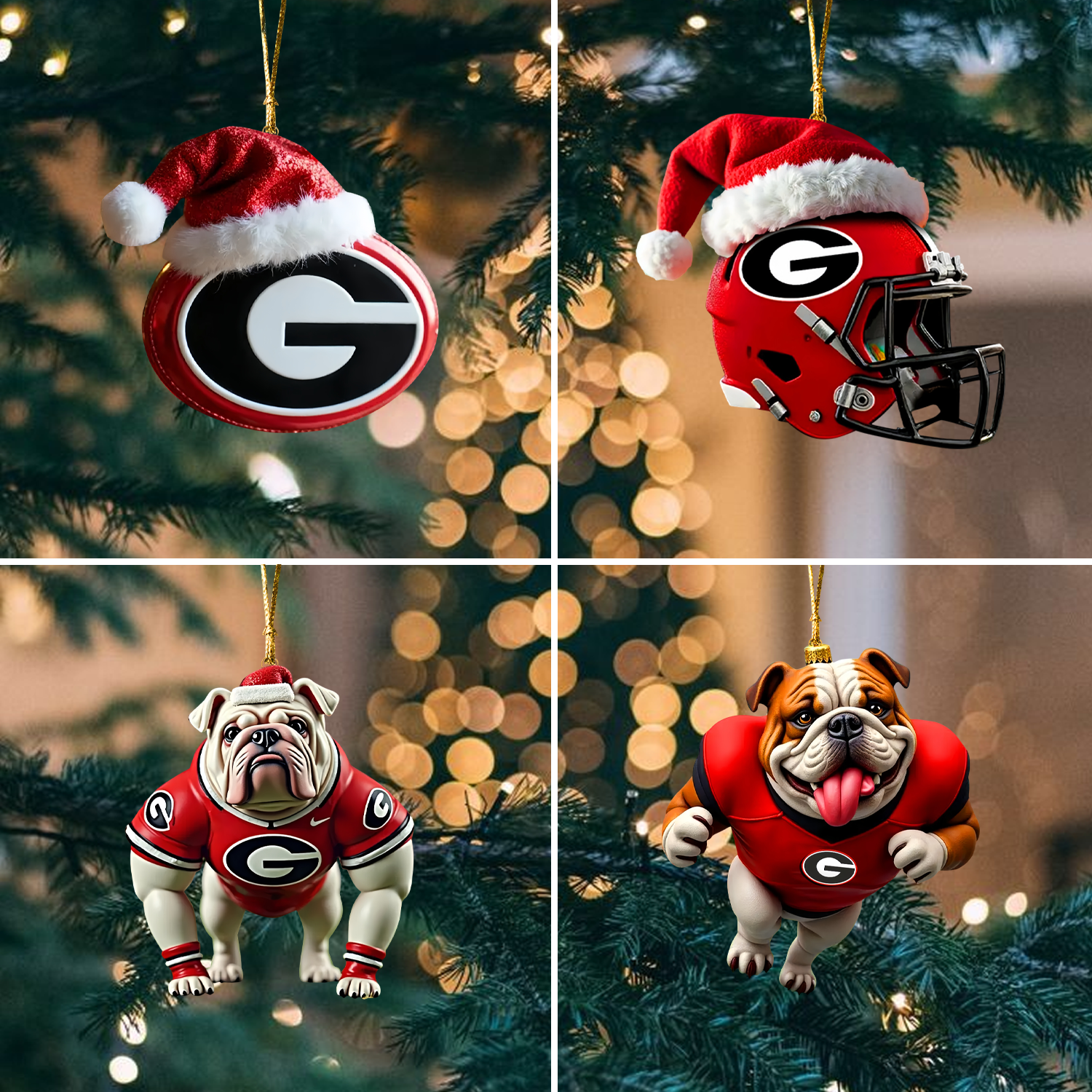 Sportswearmerch Georgia Bulldogs NCAA Christmas Acrylic Ornament Gift For Fan