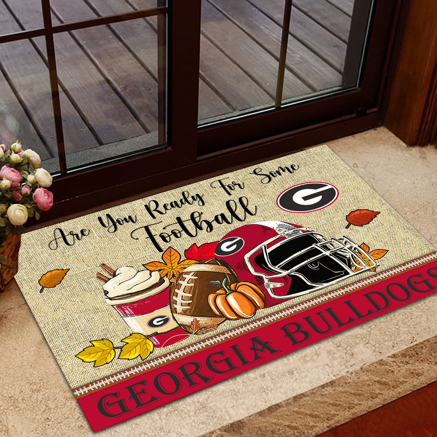 Sportswearmerch Georgia Bulldogs NCAA Fall Football Custom Doormat For Fan