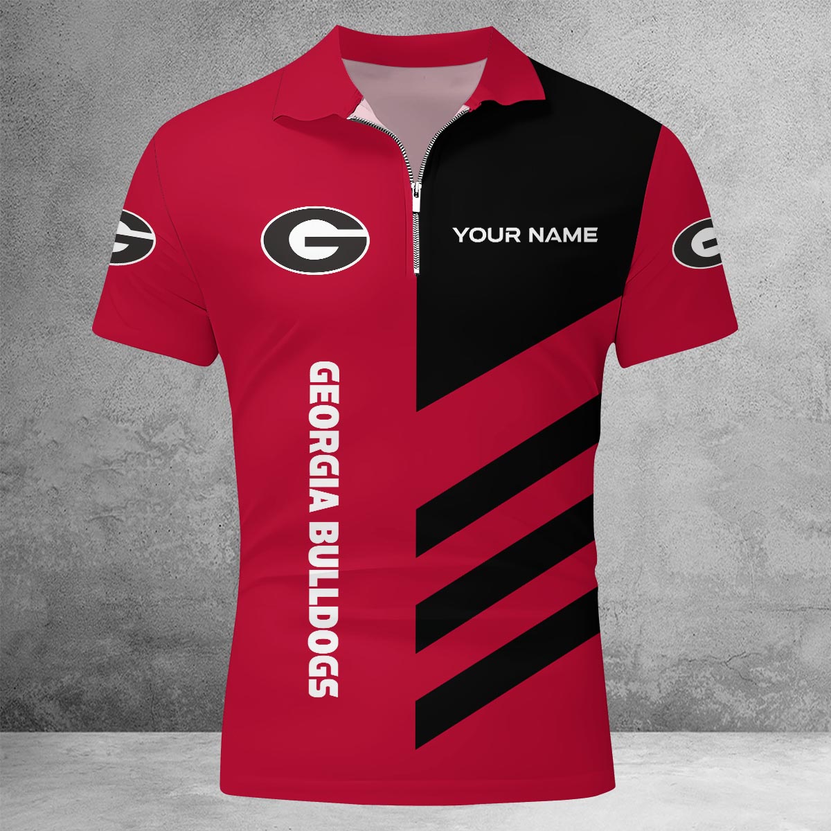 Sportswearmerch Georgia Bulldogs NCAA Lapel Zip Polo Shirt For Fan