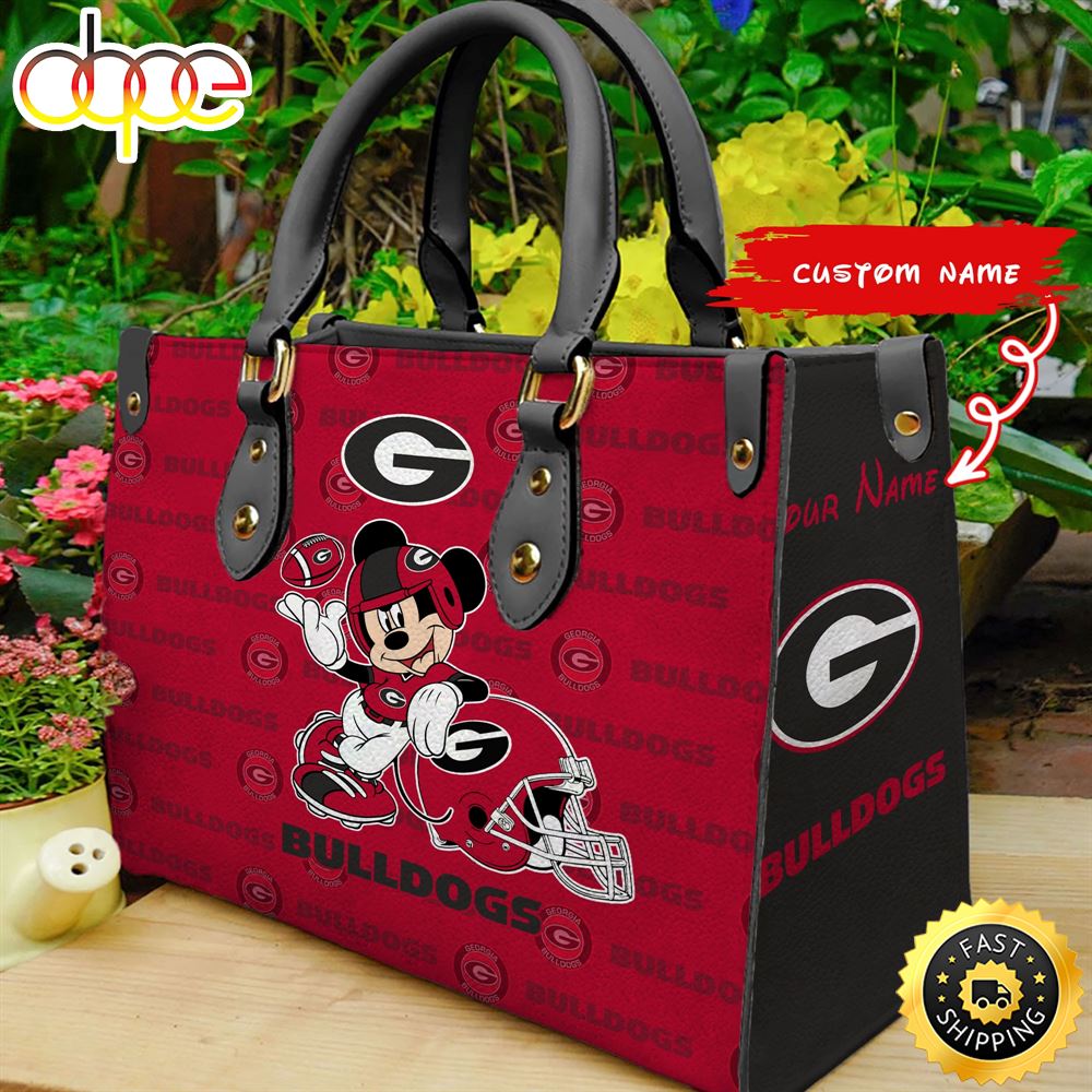 Sportswearmerch Georgia Bulldogs NCAA Mickey Leather Bag For Fan