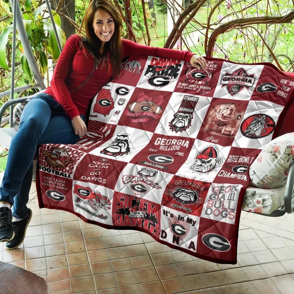 Sportswearmerch Georgia Bulldogs NCAA Quilt Blanket For Fan