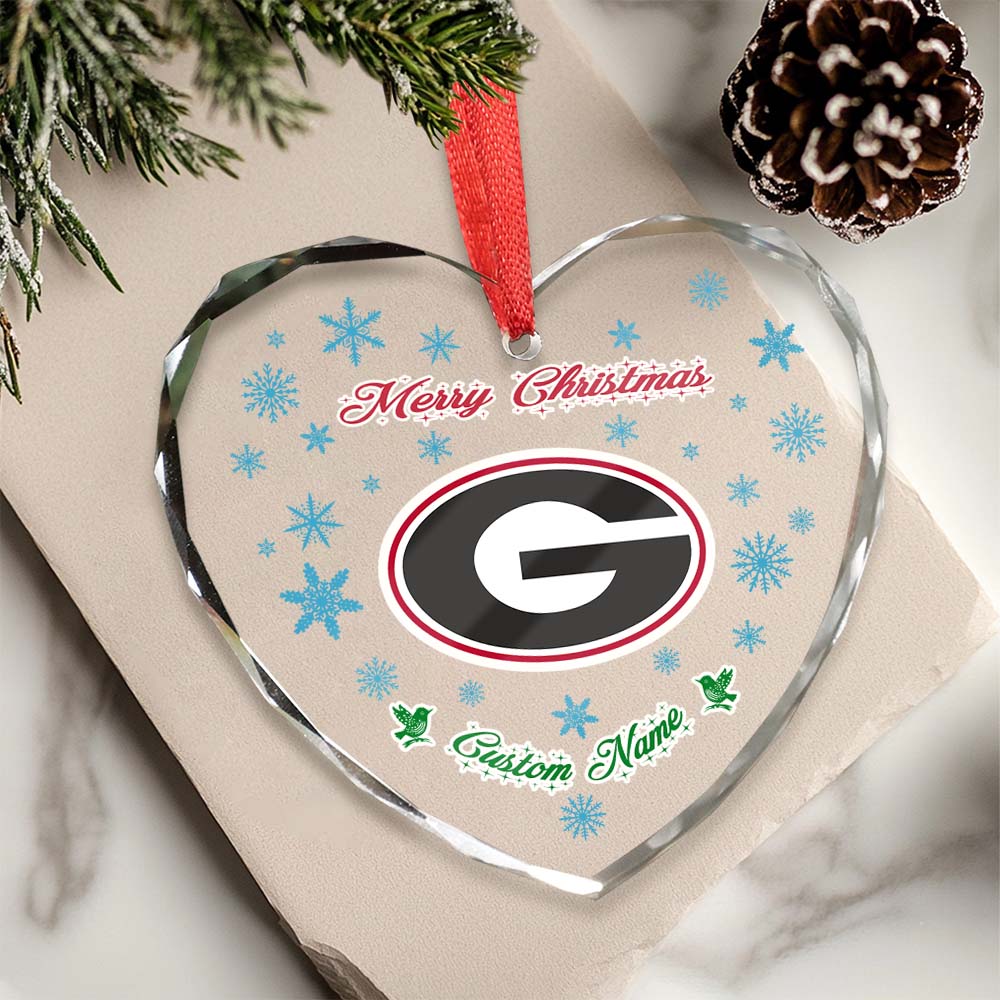 Sportswearmerch Georgia Bulldogs NCAA x Christmas Glass Ornament Gift For Fans