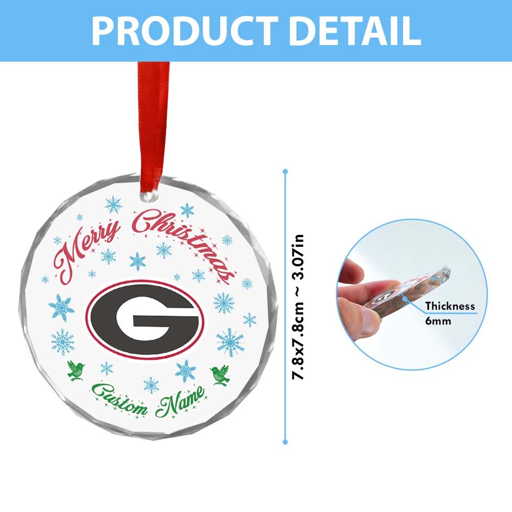 Sportswearmerch Georgia Bulldogs NCAA x Christmas Glass Ornament Gift For Fans