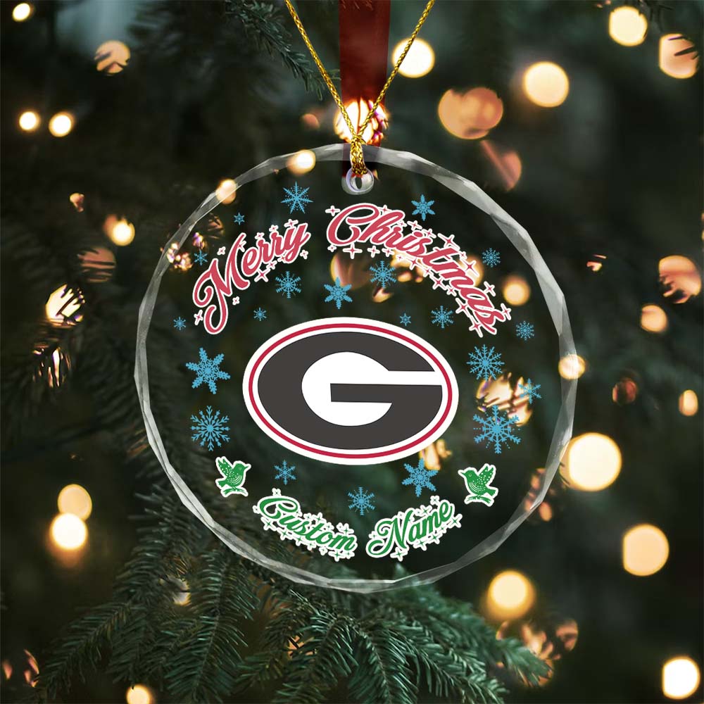 Sportswearmerch Georgia Bulldogs NCAA x Christmas Glass Ornament Gift For Fans