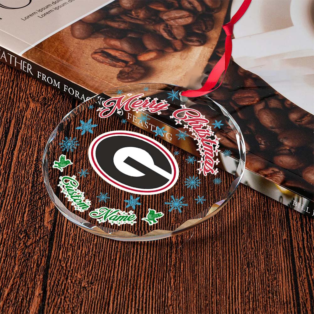 Sportswearmerch Georgia Bulldogs NCAA x Christmas Glass Ornament Gift For Fans