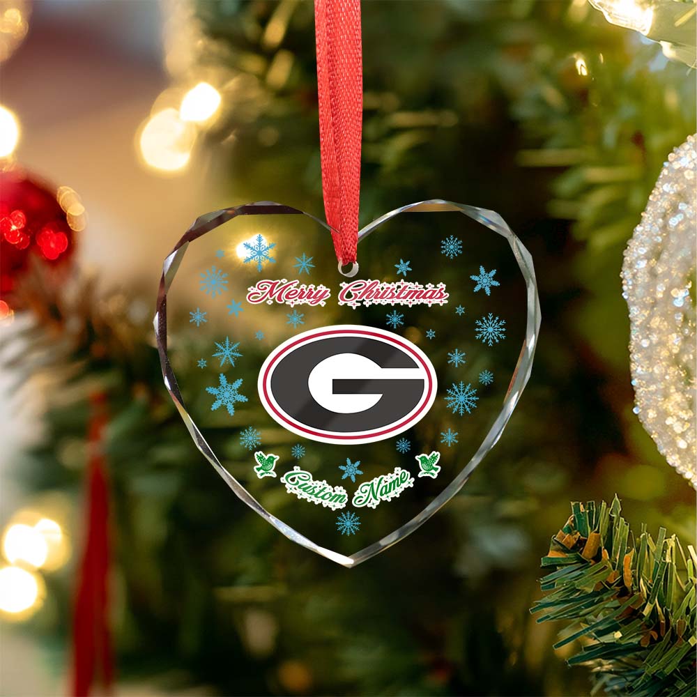 Sportswearmerch Georgia Bulldogs NCAA x Christmas Glass Ornament Gift For Fans