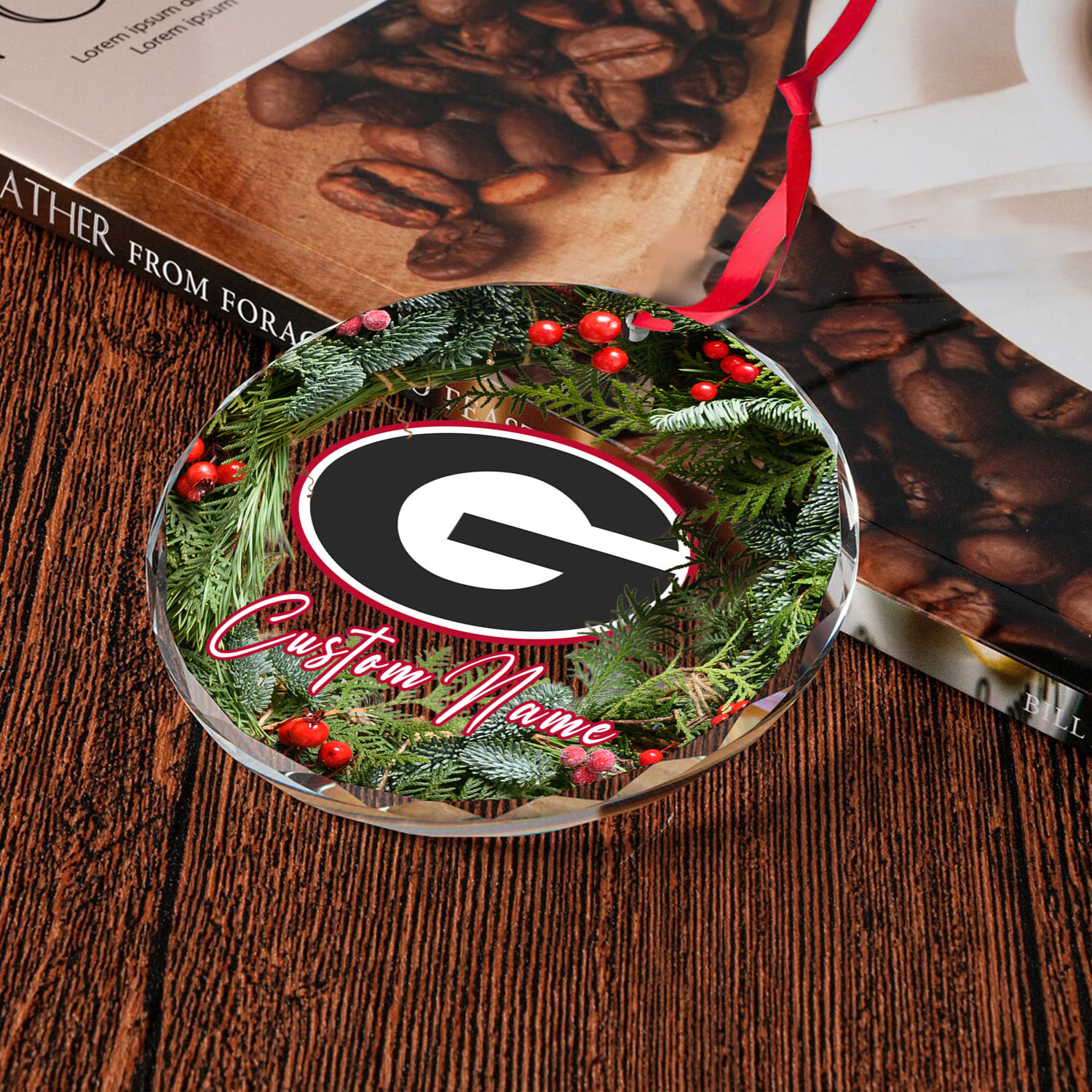 Sportswearmerch Georgia Bulldogs NCAA x Christmas Glass Ornament Gift For Fans