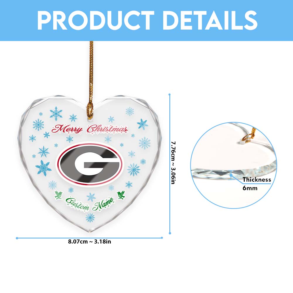 Sportswearmerch Georgia Bulldogs NCAA x Christmas Glass Ornament Gift For Fans