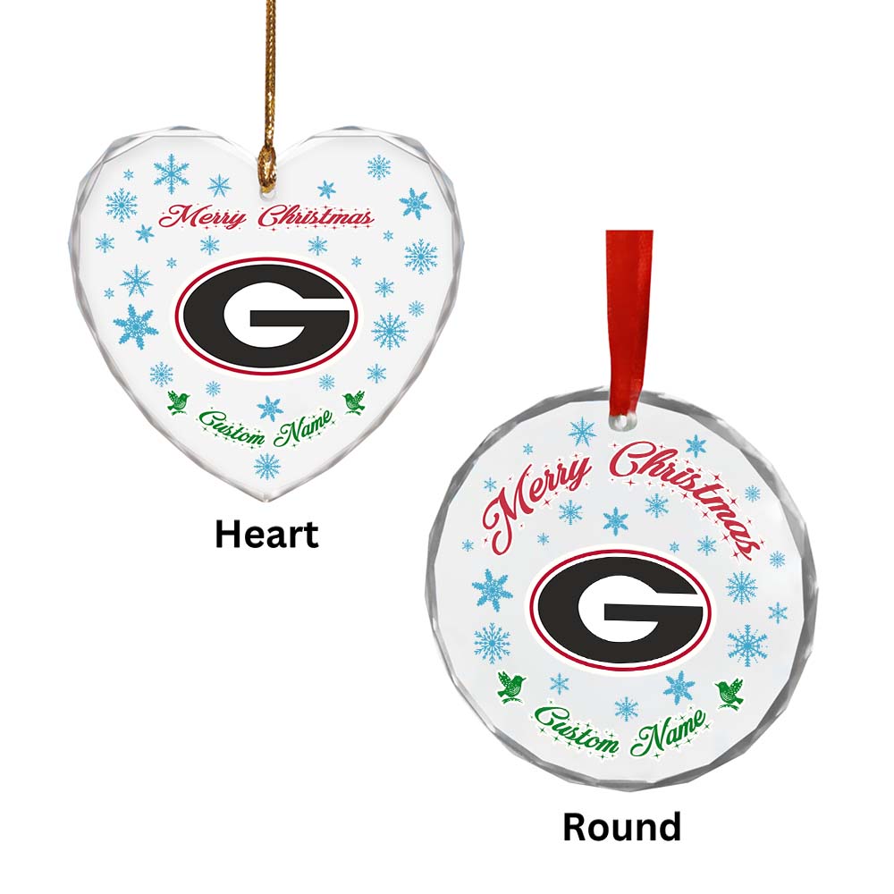 Sportswearmerch Georgia Bulldogs NCAA x Christmas Glass Ornament Gift For Fans