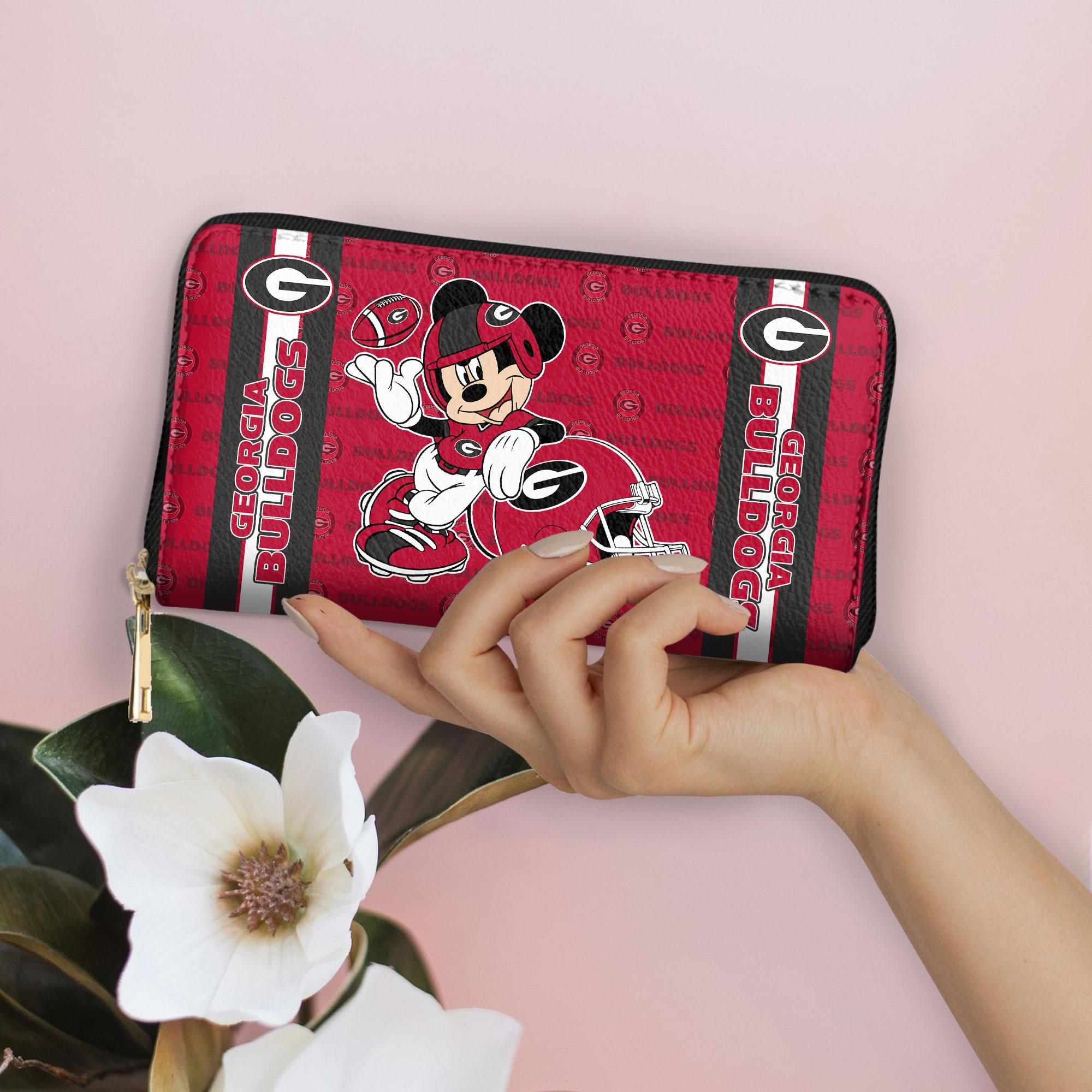 Sportswearmerch Georgia Bulldogs NCAA x Mickey Women Leather Handbag For Fan