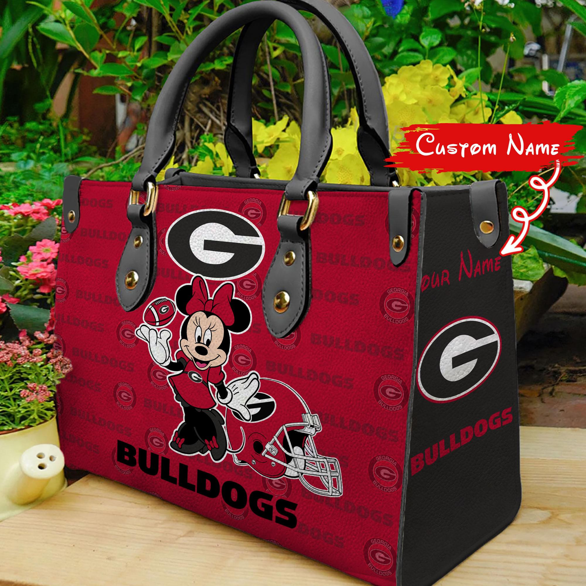 Sportswearmerch Georgia Bulldogs NCAA x Minnie Women Leather Handbag For Fan