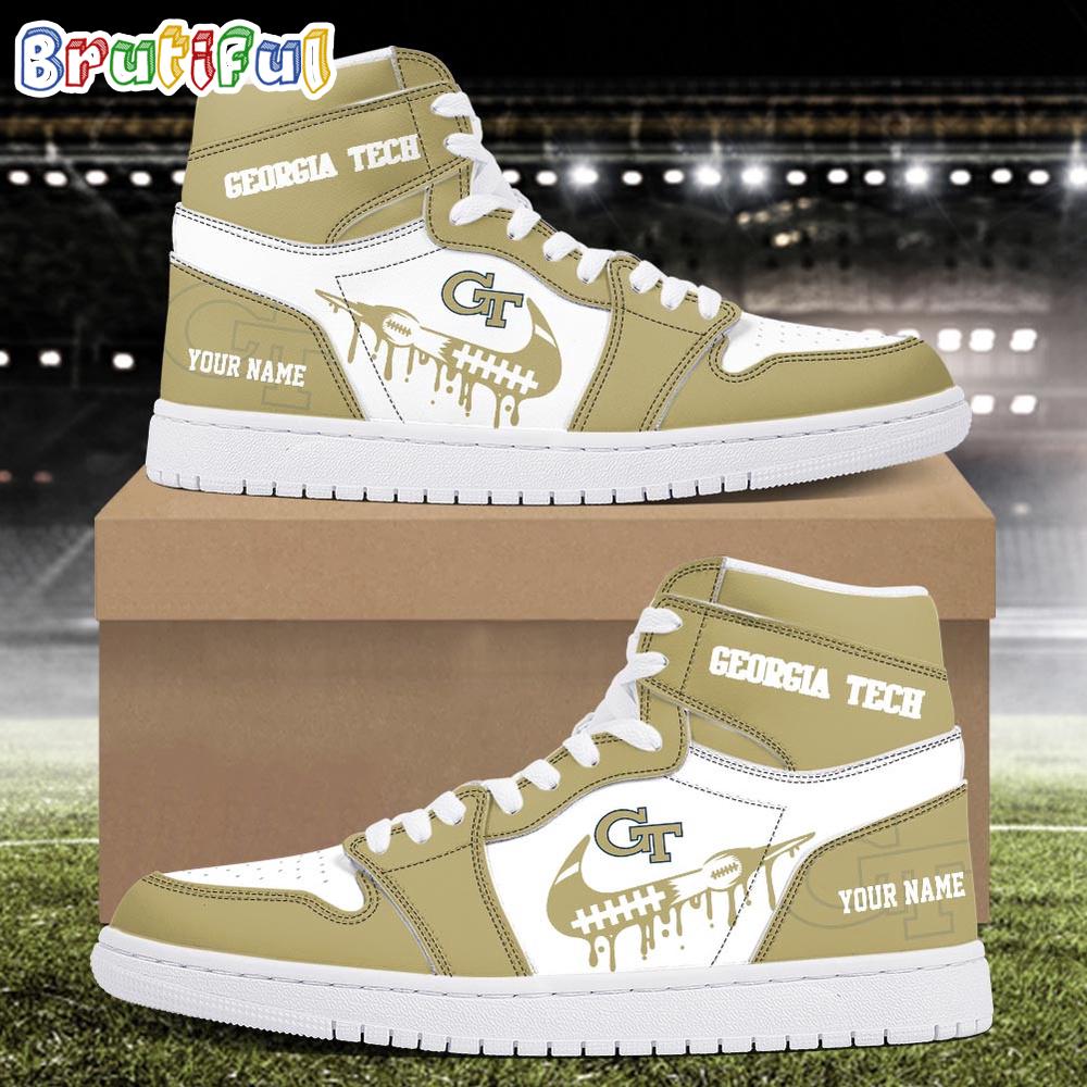 Sportswearmerch Georgia Tech Yellow Jackets NCAA AJ1 High Sneakers Shoes For Men And Women