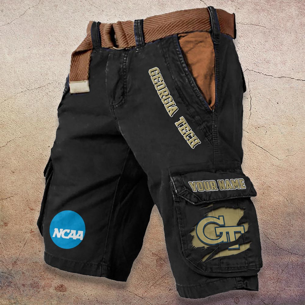 Sportswearmerch Georgia Tech Yellow Jackets NCAA Denim Short For Fan