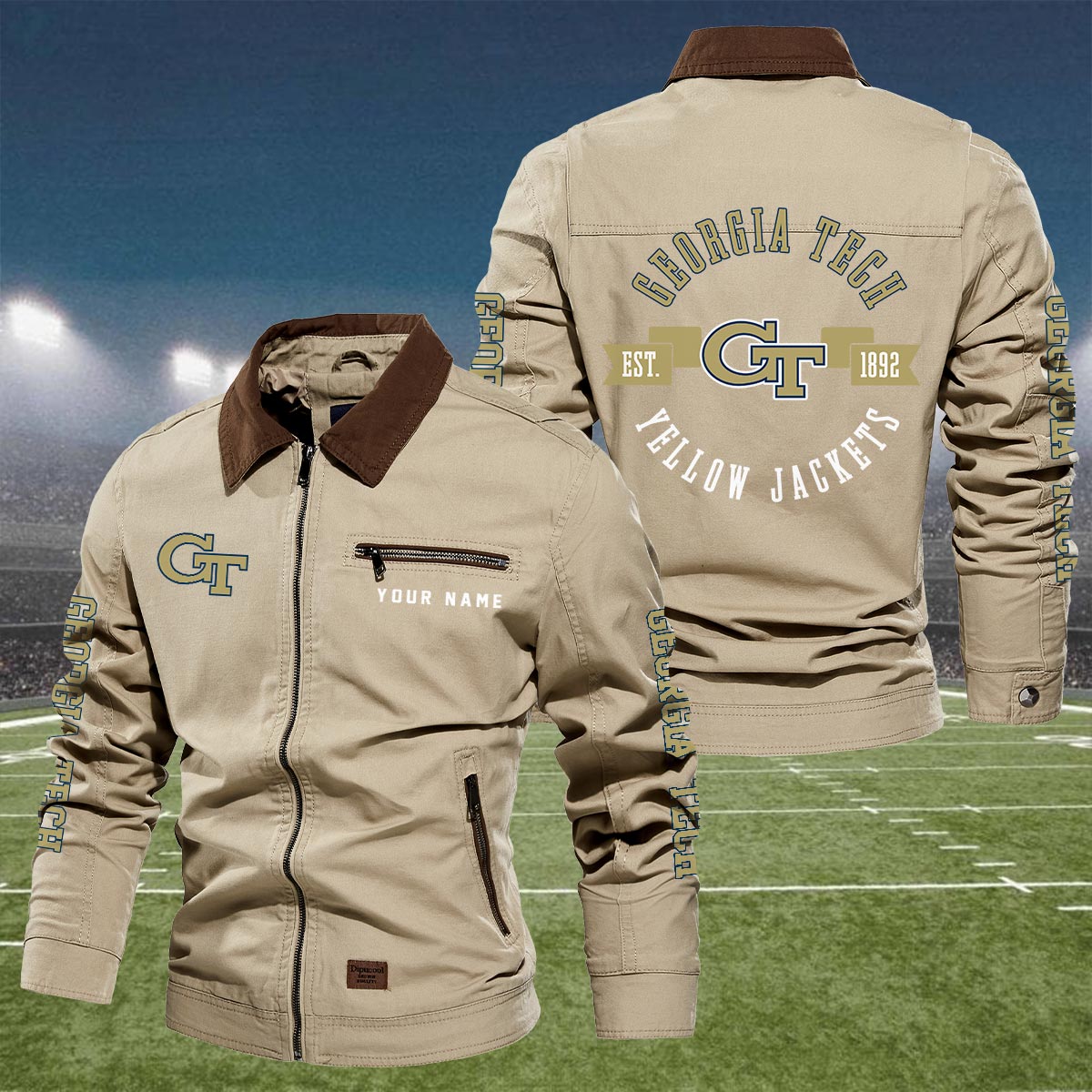 Sportswearmerch Georgia Tech Yellow Jackets NCAA Lapel Jacket For Fan