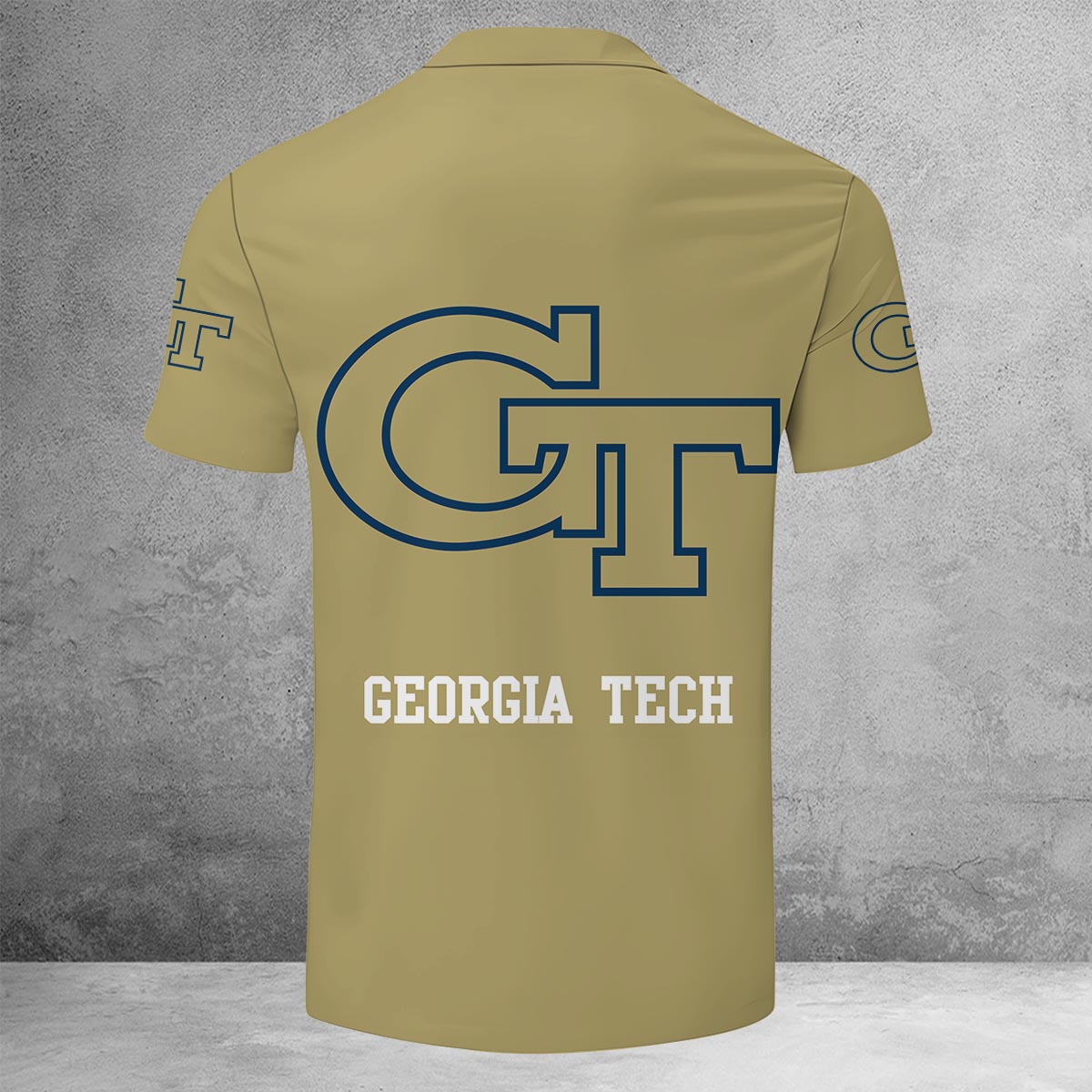 Sportswearmerch Georgia Tech Yellow Jackets NCAA Lapel Zip Polo Shirt For Fan