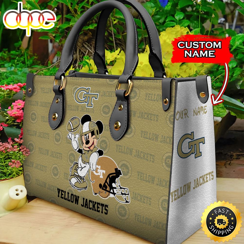 Sportswearmerch Georgia Tech Yellow Jackets NCAA Mickey Leather Bag For Fan