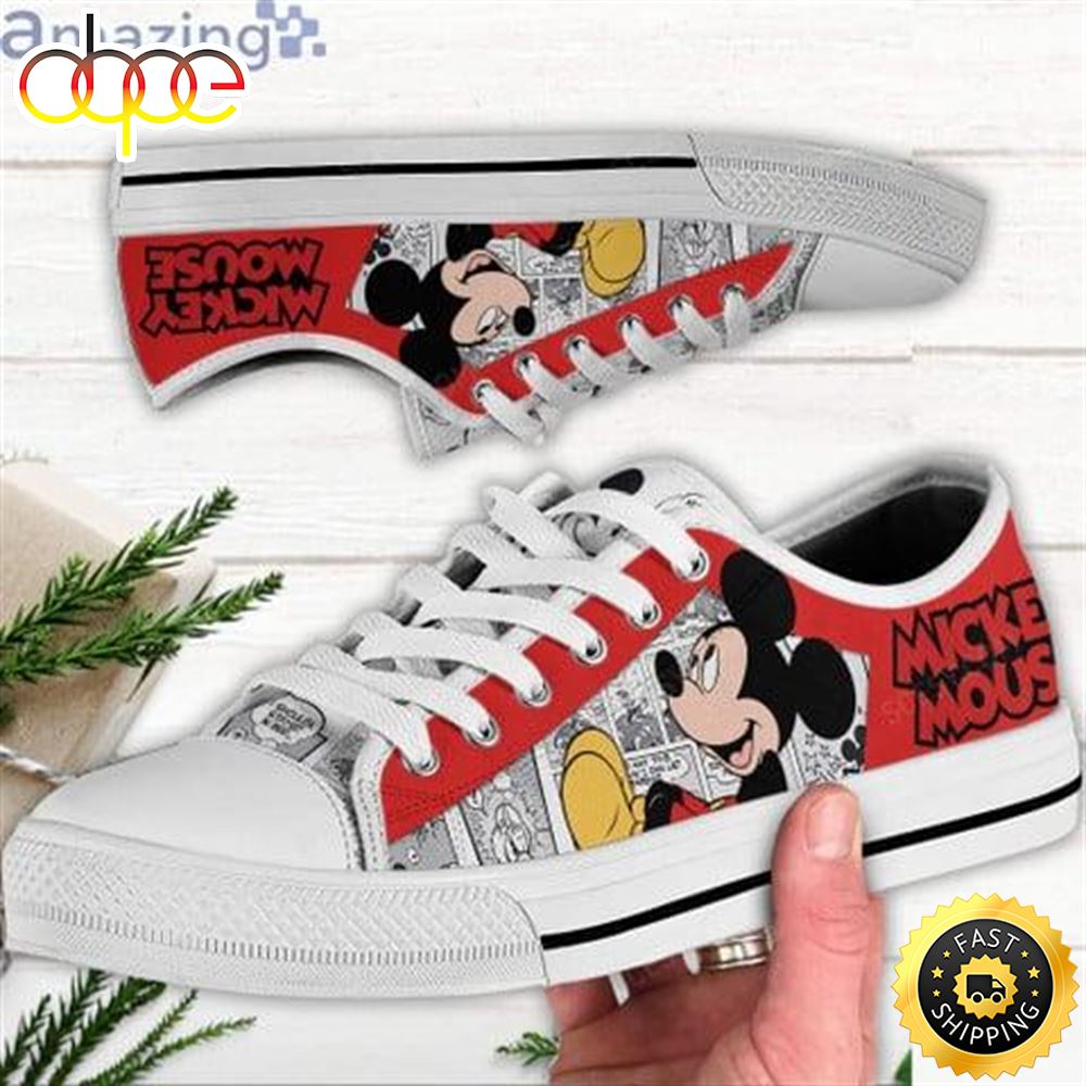 Sportswearmerch Get Trendy With Disney Mickey Mouse Low Top Canvas Sneakers Shoes For Men And Women