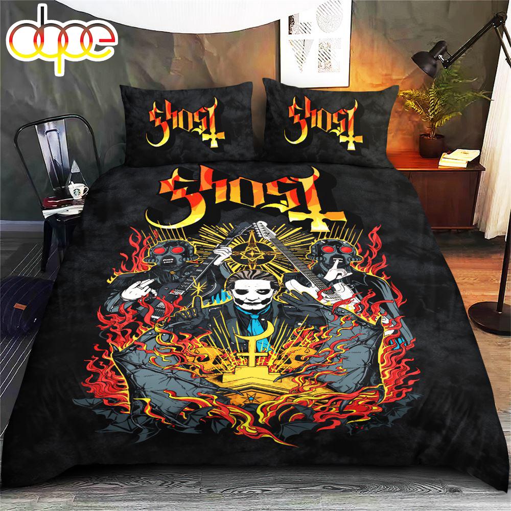 Sportswearmerch Ghost Band Music Bedding Set Merry Christmas For Fan