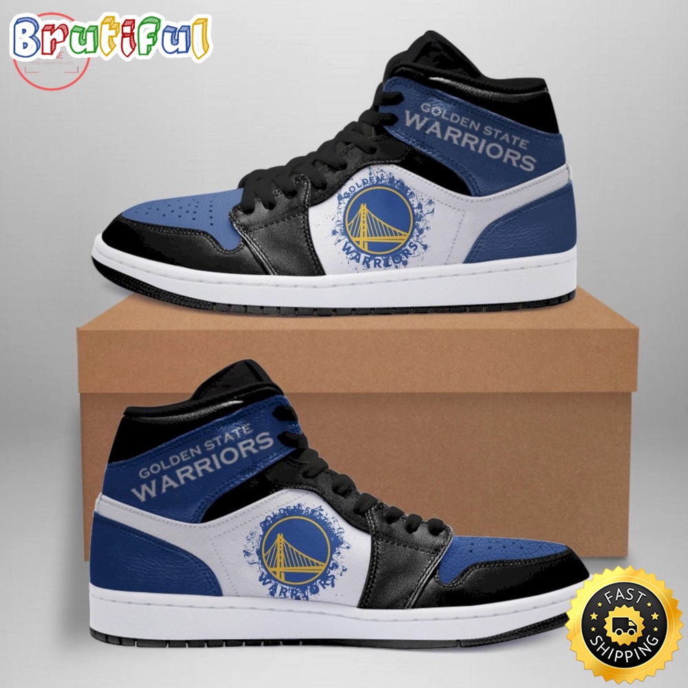 Sportswearmerch Golden State Warriors NBA AJ1 High Sneakers Shoes For Men And Women
