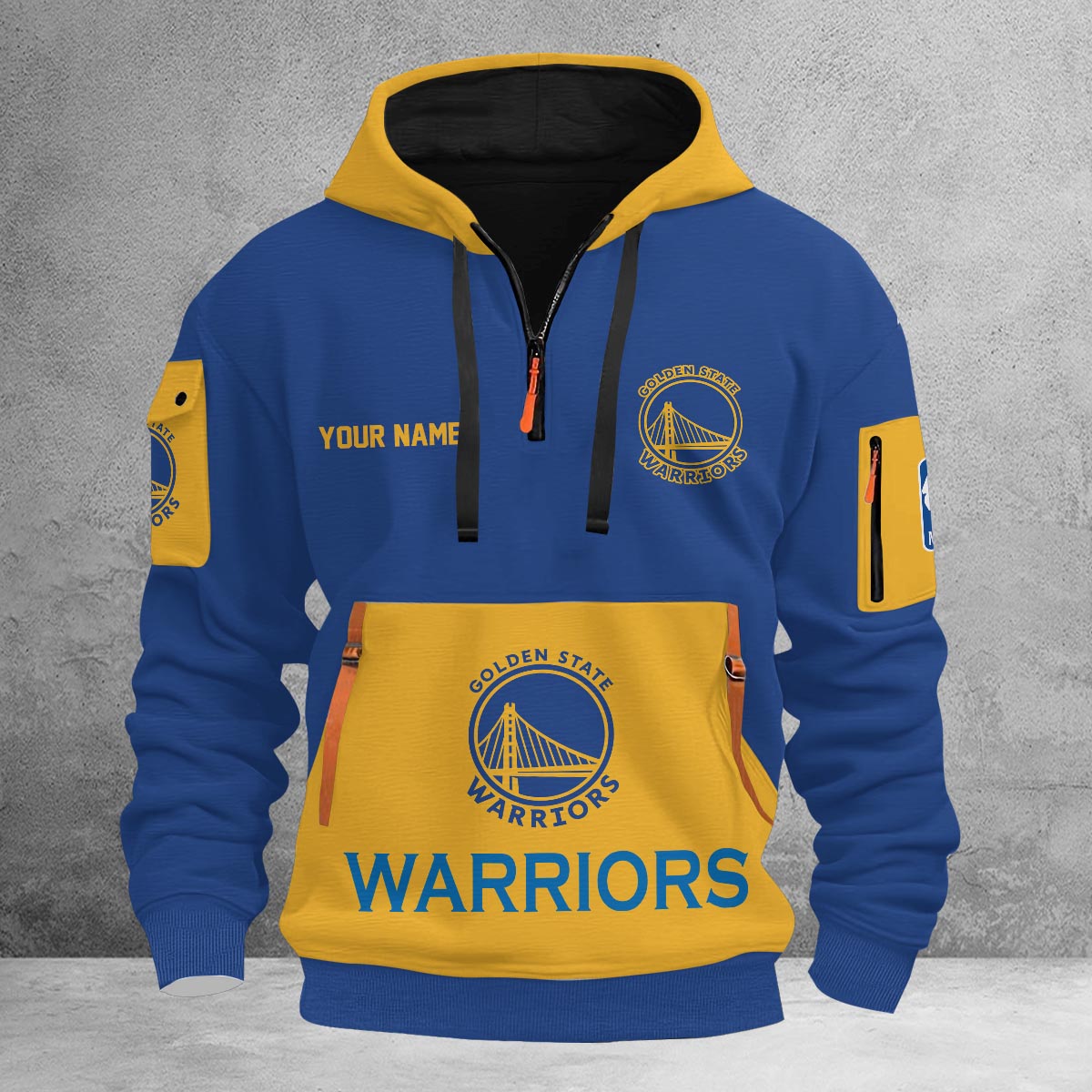 Sportswearmerch Golden State Warriors NBA Half Zip Hoodie Personalized For Fan