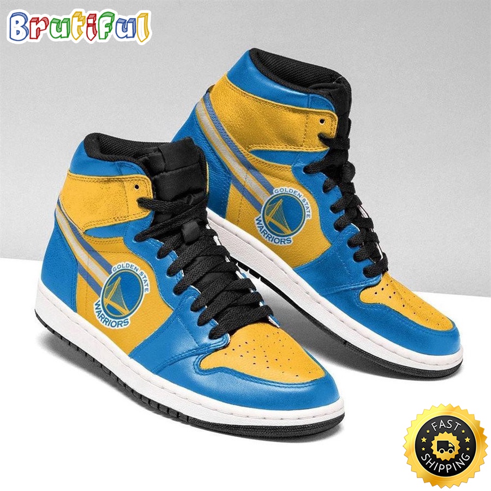 Sportswearmerch Golden State Warriors NBA Iconic AJ1 High Sneakers Shoes For Men And Women