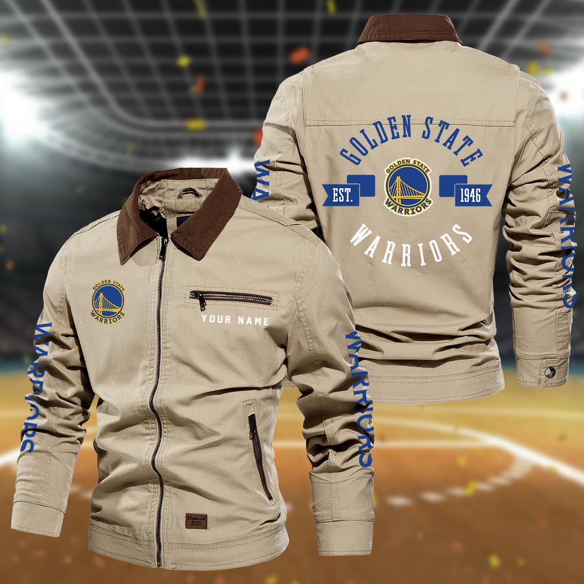 Sportswearmerch Golden State Warriors NBA Lapel Jacket For Fan