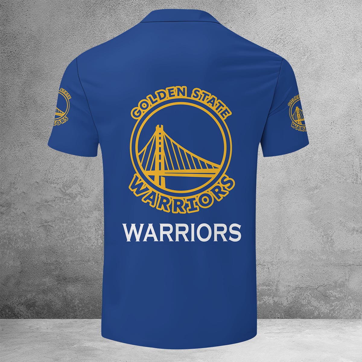 Sportswearmerch Golden State Warriors NBA Lapel Zip Polo Shirt For Fan