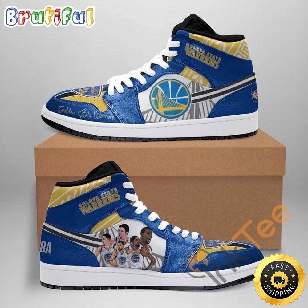 Sportswearmerch Golden State Warriors NBA Members AJ1 High Sneakers Shoes For Men And Women