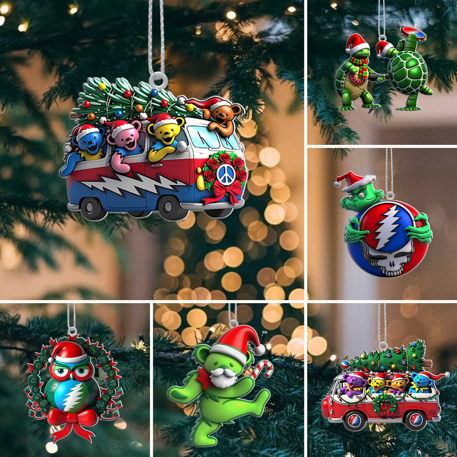 Sportswearmerch Grateful Dead x Christmas Acrylic Ornament Gift For Fans